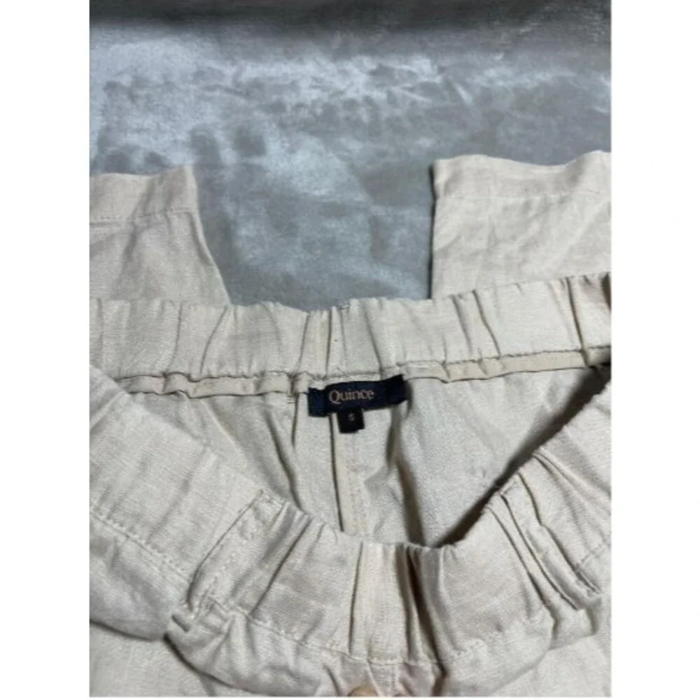 Quince Linen Ankle Pants Women's Size Small Flax Crop Minimalist